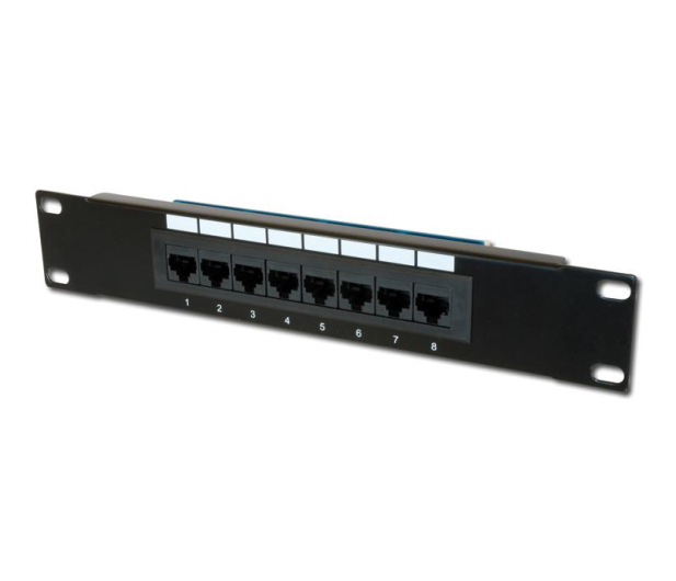 Digitus Patch panel 10" 8 portów, kat.5e, U/UTP, 1U, czarny (komplet - 1380818 - zdjęcie